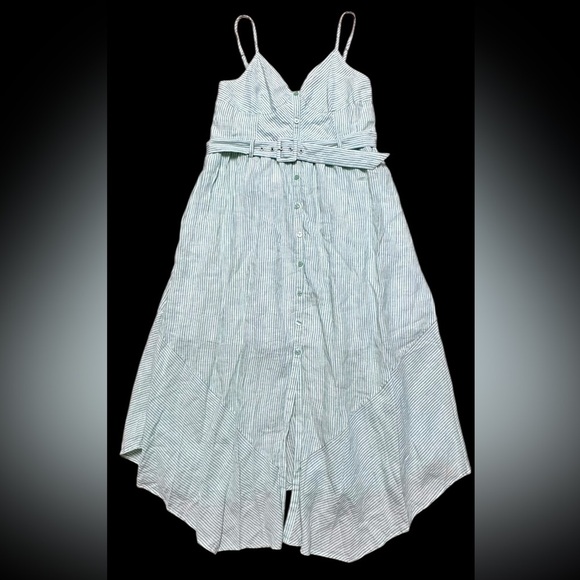 Jonathan Simkhai Sz L Dress Leighton Linen midi Sundress Designer Luxury Preppy - Picture 7 of 10